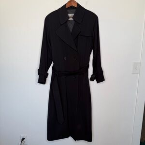 Aquascutum Vintage Trench Coat Belted Black Waterproof Medium